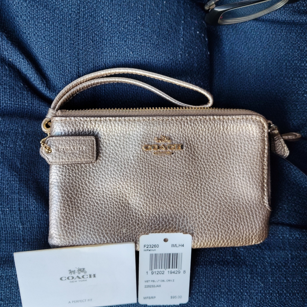 Coach Metallic Gold Wristlet